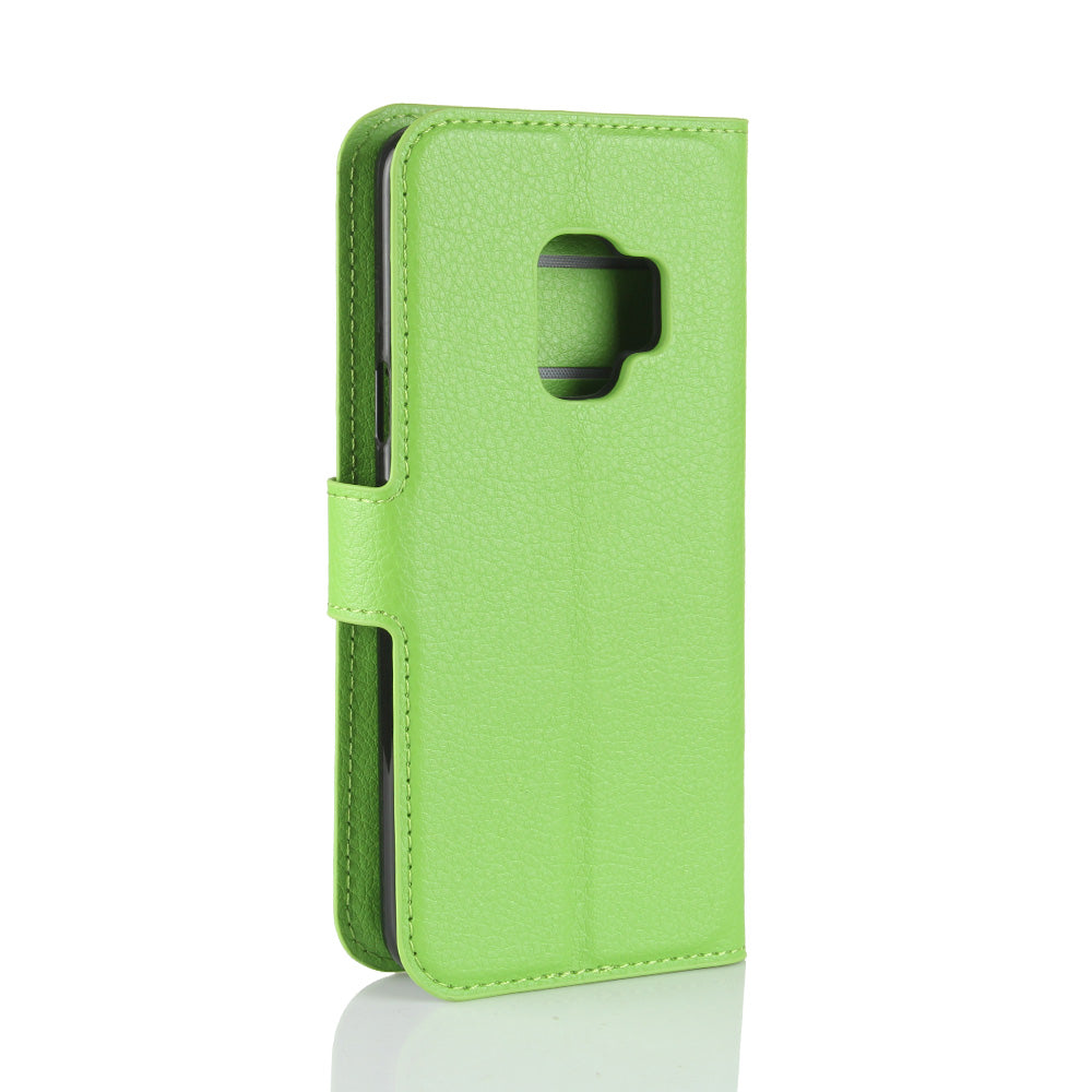 For Samsung Galaxy S9 G960 Litchi Skin PU Leather Wallet Stand Mobile Phone Cover