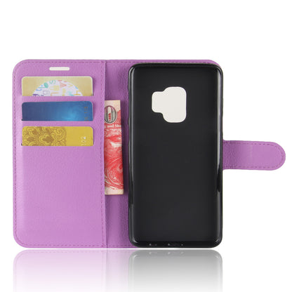 For Samsung Galaxy S9 G960 Litchi Skin PU Leather Wallet Stand Mobile Phone Cover