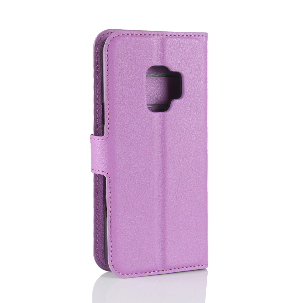For Samsung Galaxy S9 G960 Litchi Skin PU Leather Wallet Stand Mobile Phone Cover