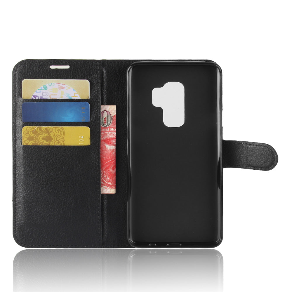 Litchi Skin Magnetic Leather Stand Cover for Samsung Galaxy S9+ G965 Wallet Design Phone Case
