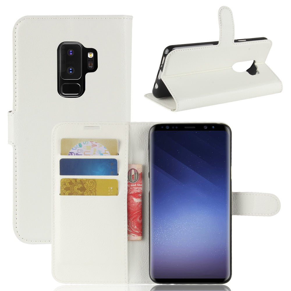 Litchi Skin Magnetic Leather Stand Cover for Samsung Galaxy S9+ G965 Wallet Design Phone Case