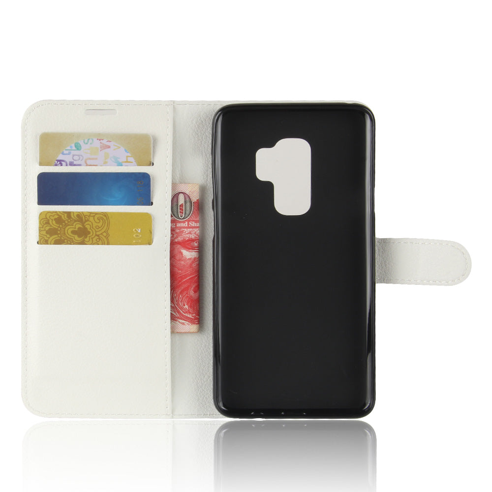 Litchi Skin Magnetic Leather Stand Cover for Samsung Galaxy S9+ G965 Wallet Design Phone Case