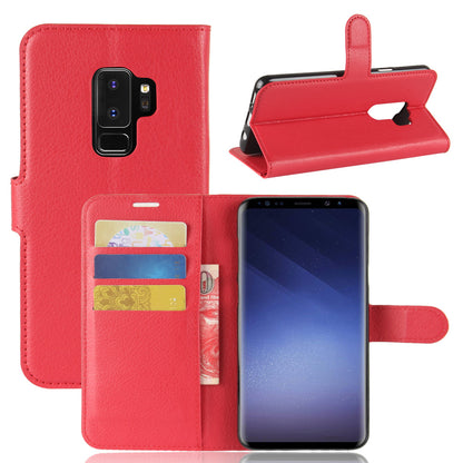 Litchi Skin Magnetic Leather Stand Cover for Samsung Galaxy S9+ G965 Wallet Design Phone Case
