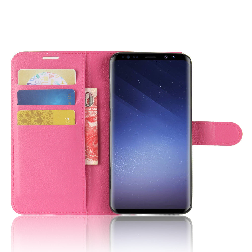Litchi Skin Magnetic Leather Stand Cover for Samsung Galaxy S9+ G965 Wallet Design Phone Case