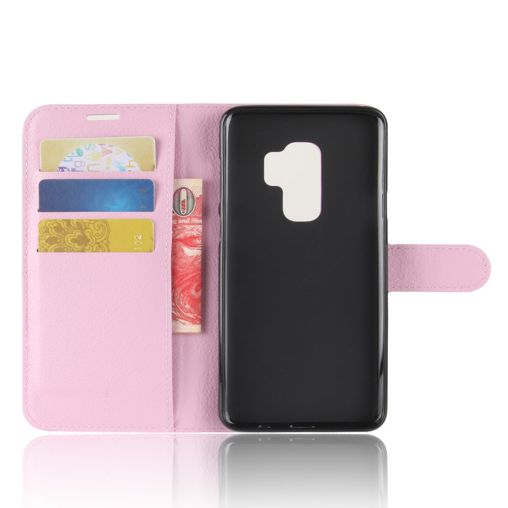 Litchi Skin Magnetic Leather Stand Cover for Samsung Galaxy S9+ G965 Wallet Design Phone Case
