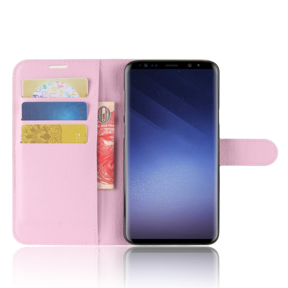Litchi Skin Magnetic Leather Stand Cover for Samsung Galaxy S9+ G965 Wallet Design Phone Case