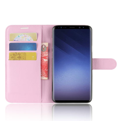 Litchi Skin Magnetic Leather Stand Cover for Samsung Galaxy S9+ G965 Wallet Design Phone Case