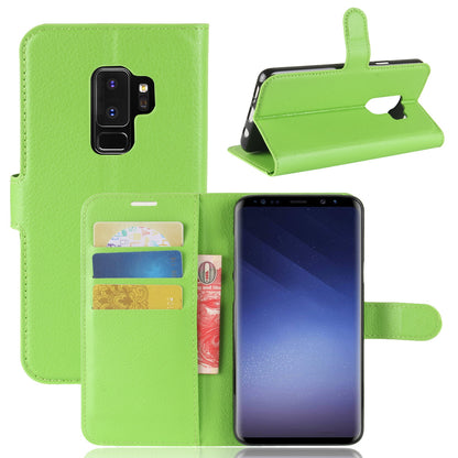 Litchi Skin Magnetic Leather Stand Cover for Samsung Galaxy S9+ G965 Wallet Design Phone Case