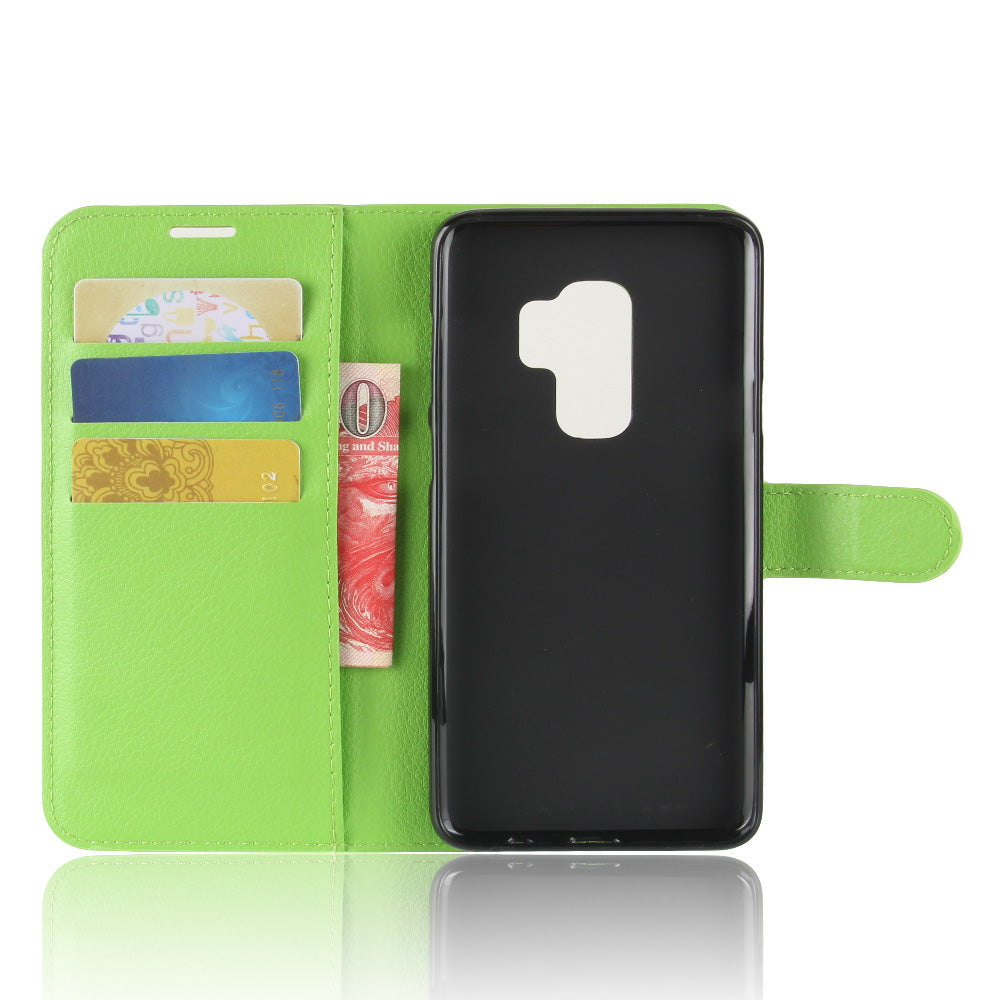 Litchi Skin Magnetic Leather Stand Cover for Samsung Galaxy S9+ G965 Wallet Design Phone Case