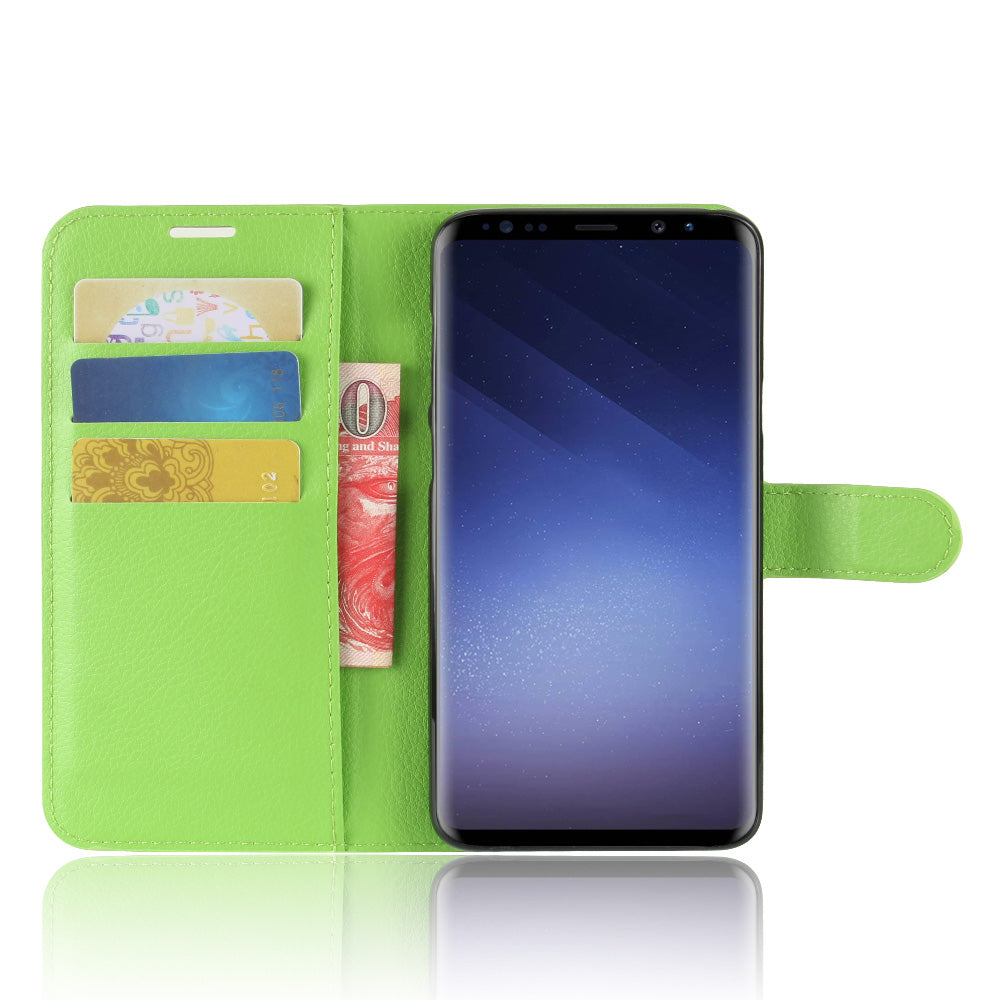Litchi Skin Magnetic Leather Stand Cover for Samsung Galaxy S9+ G965 Wallet Design Phone Case