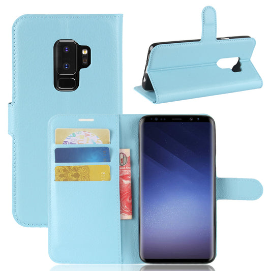 Litchi Skin Magnetic Leather Stand Cover for Samsung Galaxy S9+ G965 Wallet Design Phone Case