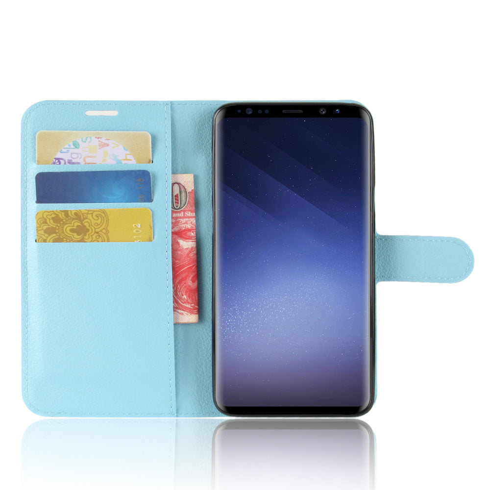 Litchi Skin Magnetic Leather Stand Cover for Samsung Galaxy S9+ G965 Wallet Design Phone Case
