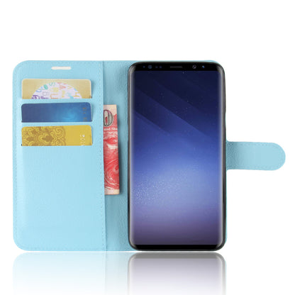 Litchi Skin Magnetic Leather Stand Cover for Samsung Galaxy S9+ G965 Wallet Design Phone Case