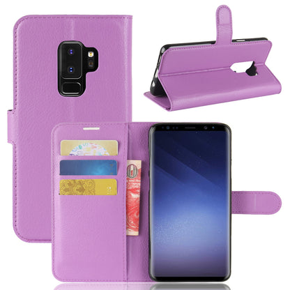 Litchi Skin Magnetic Leather Stand Cover for Samsung Galaxy S9+ G965 Wallet Design Phone Case