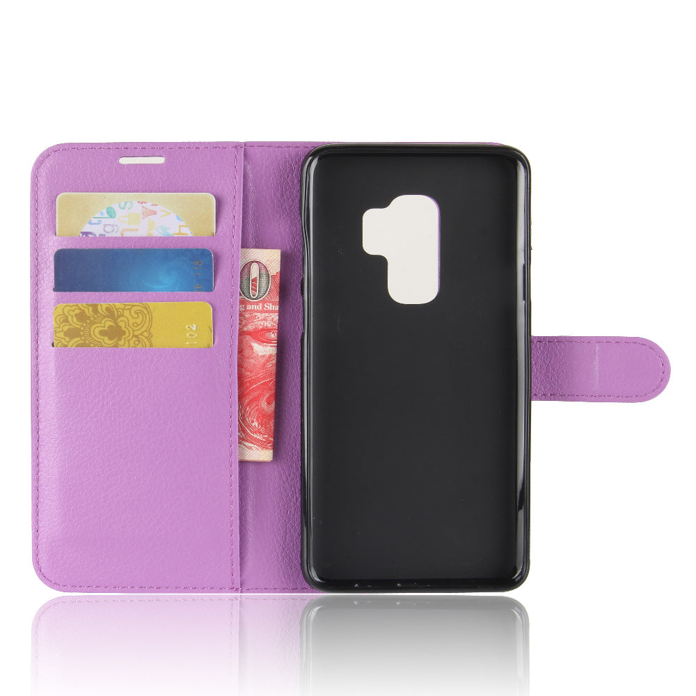 Litchi Skin Magnetic Leather Stand Cover for Samsung Galaxy S9+ G965 Wallet Design Phone Case
