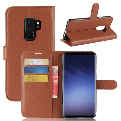 Litchi Skin Magnetic Leather Stand Cover for Samsung Galaxy S9+ G965 Wallet Design Phone Case