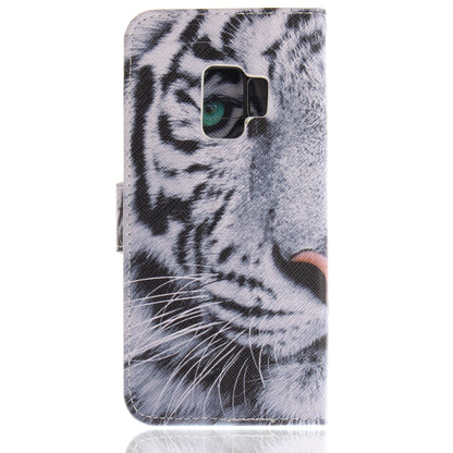 Patterned PU Leather Wallet Stand Protective Mobile Phone Shell for Samsung Galaxy S9 G960