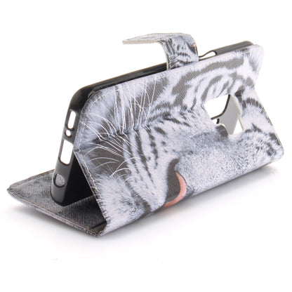 Patterned PU Leather Wallet Stand Protective Mobile Phone Shell for Samsung Galaxy S9 G960