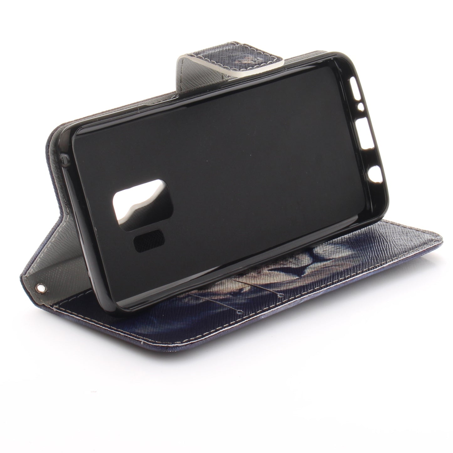 Patterned PU Leather Wallet Stand Protective Mobile Phone Shell for Samsung Galaxy S9 G960