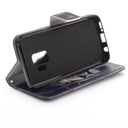 Patterned PU Leather Wallet Stand Protective Mobile Phone Shell for Samsung Galaxy S9 G960
