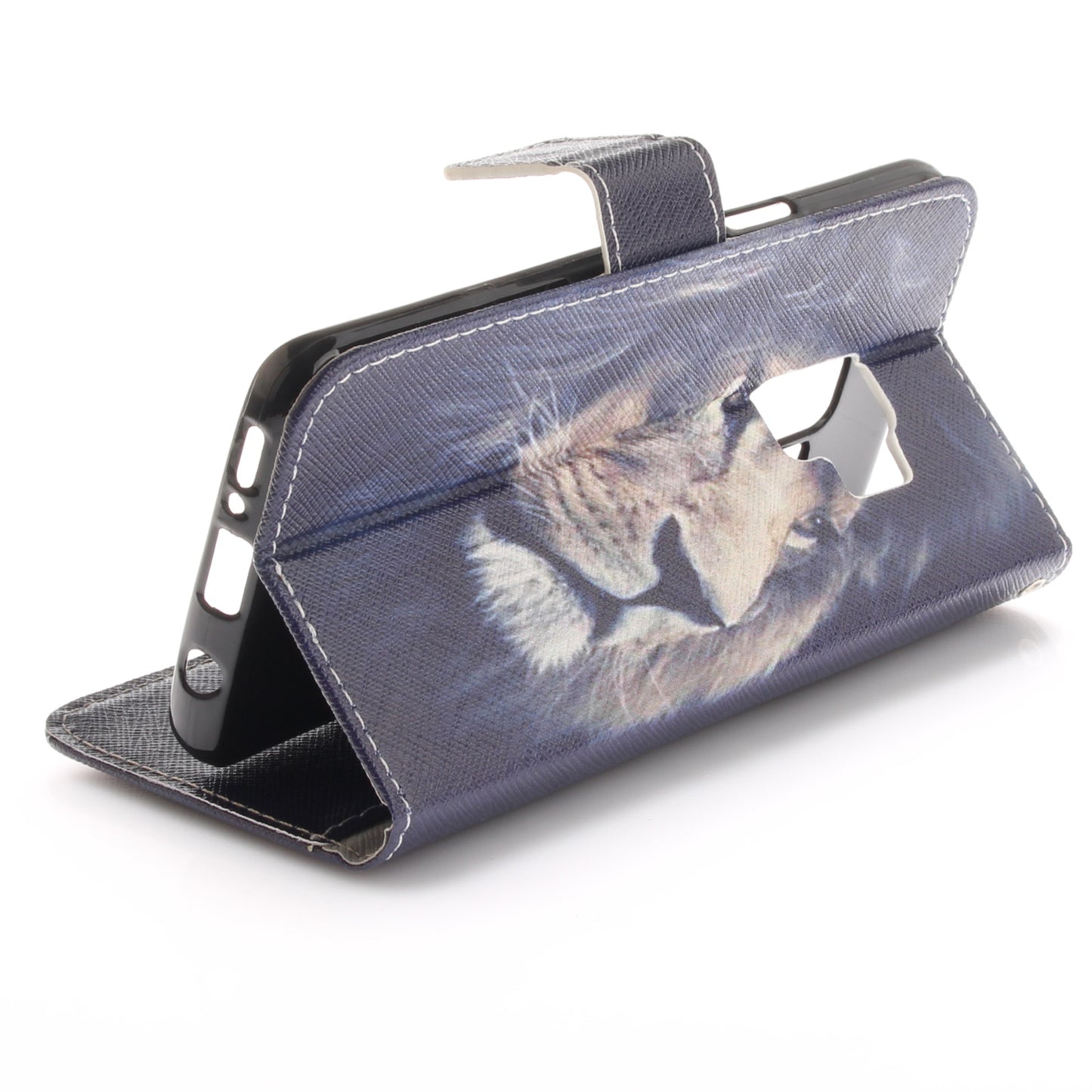 Patterned PU Leather Wallet Stand Protective Mobile Phone Shell for Samsung Galaxy S9 G960
