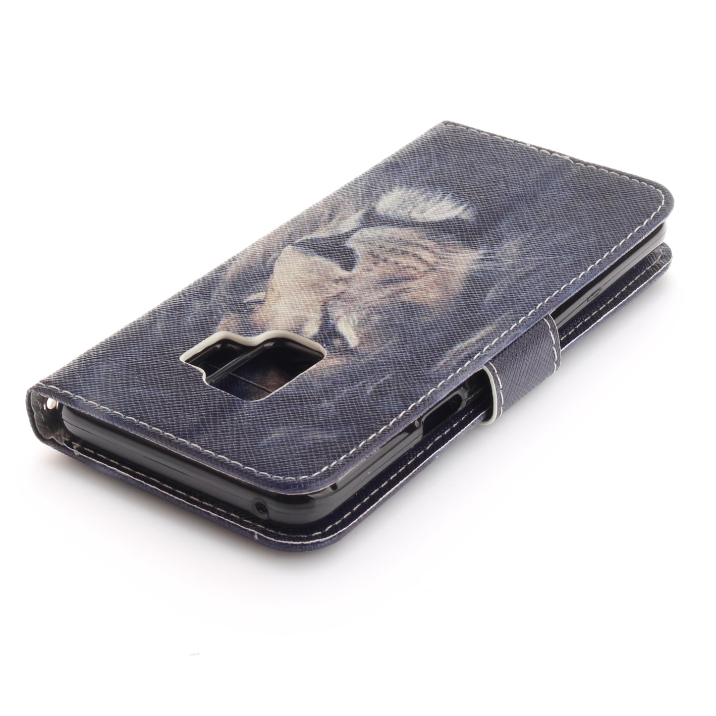 Patterned PU Leather Wallet Stand Protective Mobile Phone Shell for Samsung Galaxy S9 G960