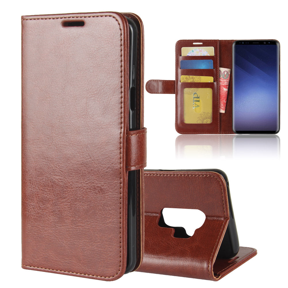 Crazy Horse Leather Wallet Case for Samsung Galaxy S9+ G965