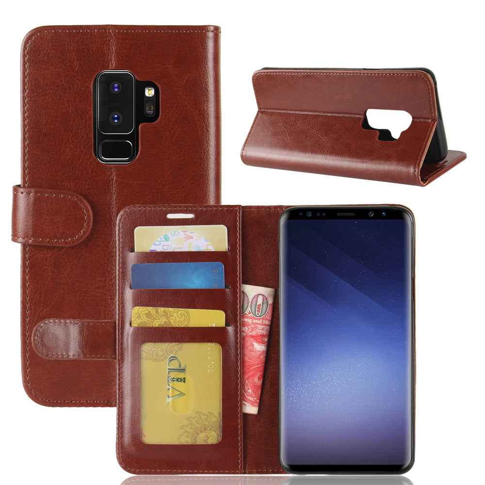 Crazy Horse Leather Wallet Case for Samsung Galaxy S9+ G965