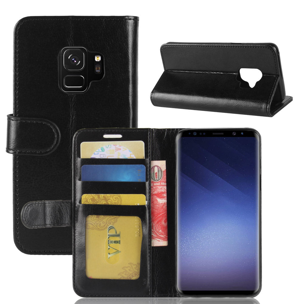 Crazy Horse Wallet Leather Stand Case for Samsung Galaxy S9 G960