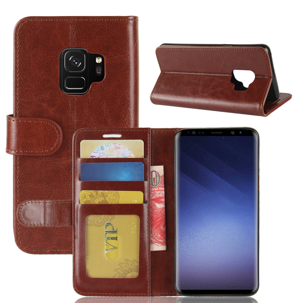 Crazy Horse Wallet Leather Stand Case for Samsung Galaxy S9 G960