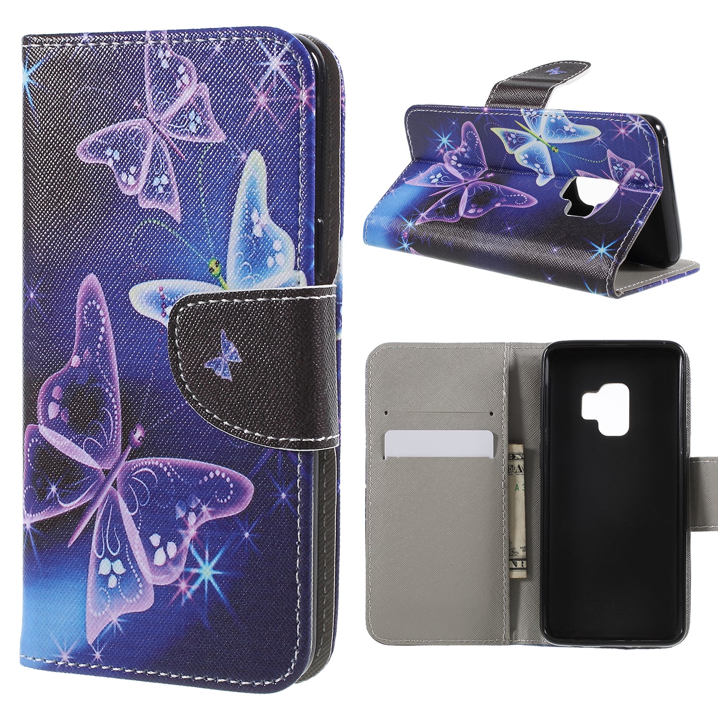 Pattern Printing Cross Texture Stand Wallet Leather Casing for Samsung Galaxy S9 G960