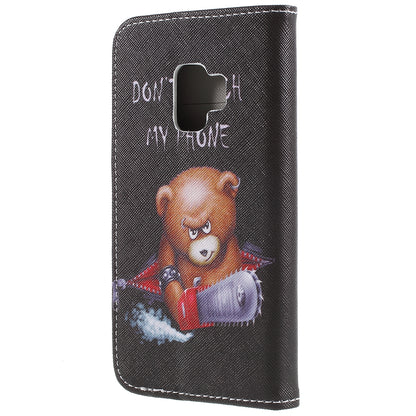 Pattern Printing Cross Texture Stand Wallet Leather Casing for Samsung Galaxy S9 G960