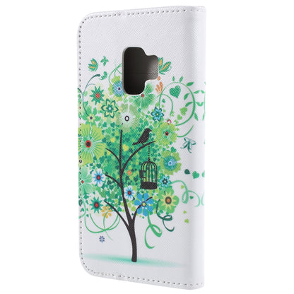 Pattern Printing Cross Texture Stand Wallet Leather Casing for Samsung Galaxy S9 G960