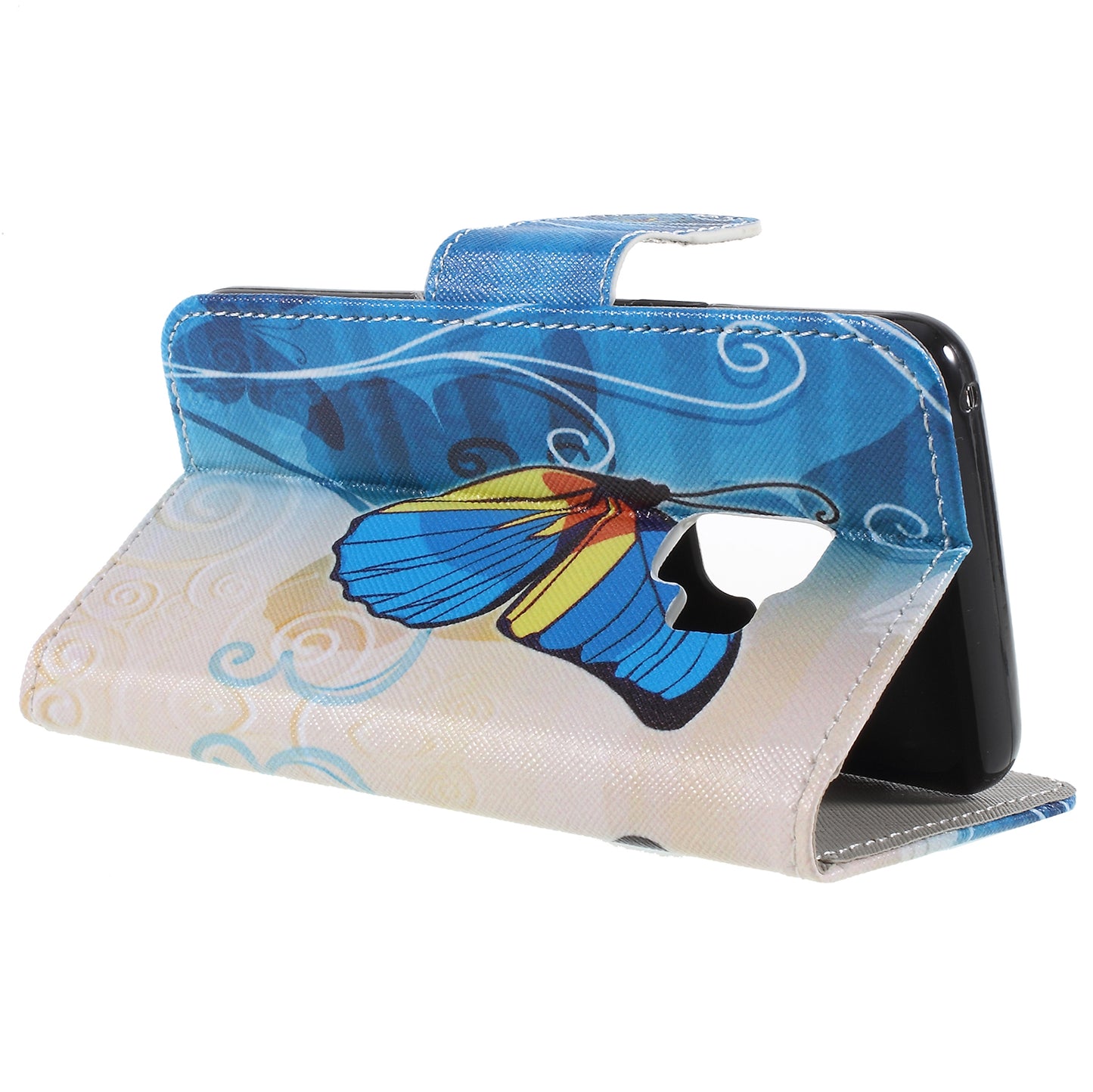Pattern Printing Cross Texture Stand Wallet Leather Casing for Samsung Galaxy S9 G960