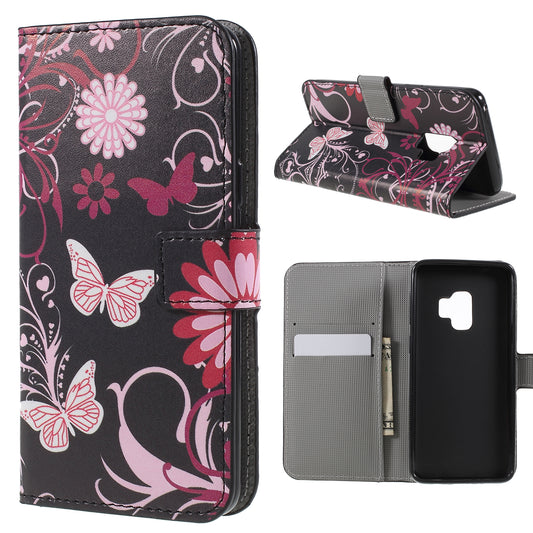 Pattern Printing PU Leather Magnetic Wallet Stand Protective Phone Casing for Samsung Galaxy S9