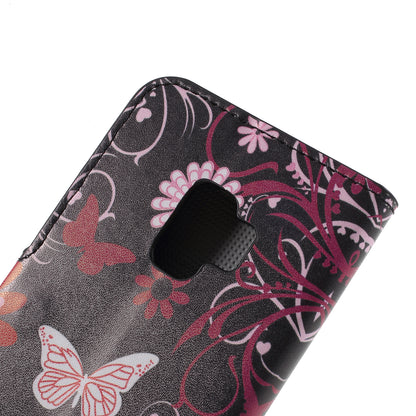 Pattern Printing PU Leather Magnetic Wallet Stand Protective Phone Casing for Samsung Galaxy S9