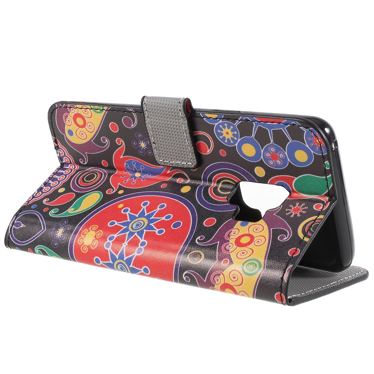 Pattern Printing PU Leather Magnetic Wallet Stand Protective Phone Casing for Samsung Galaxy S9