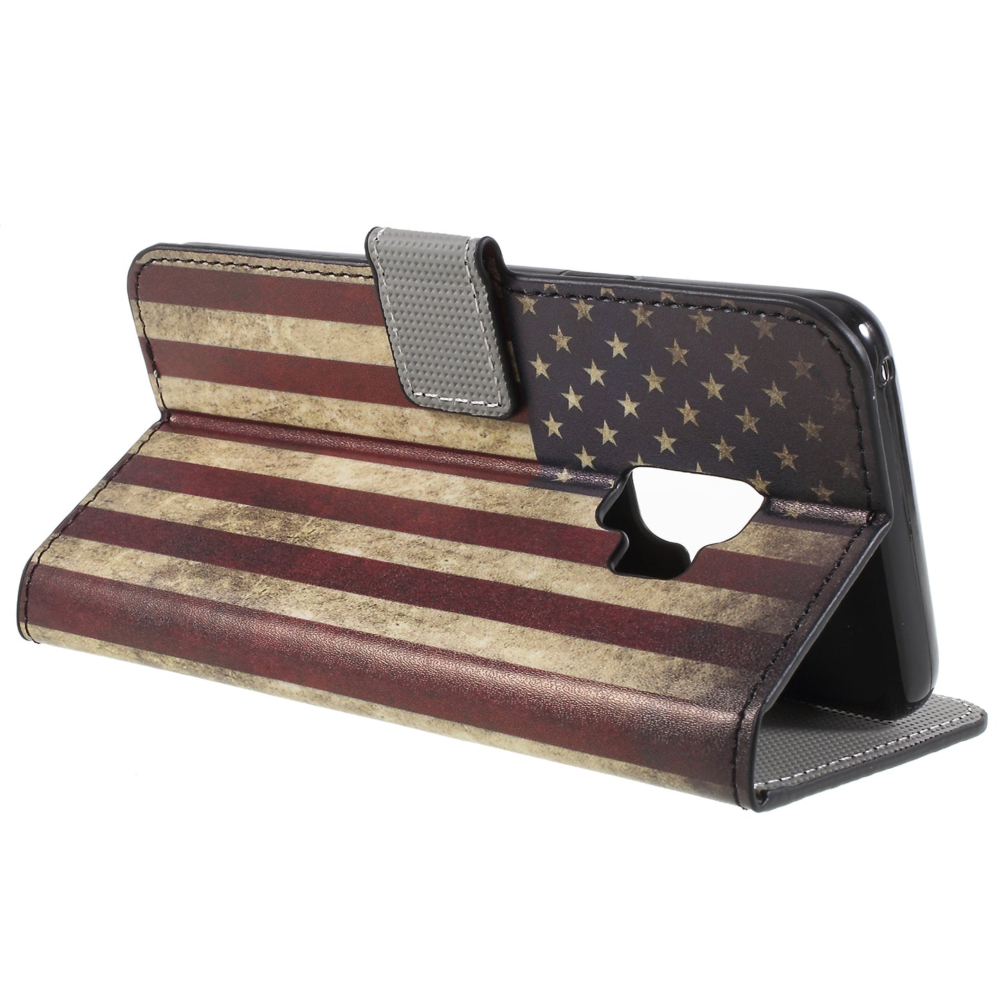 Pattern Printing PU Leather Magnetic Wallet Stand Protective Phone Casing for Samsung Galaxy S9