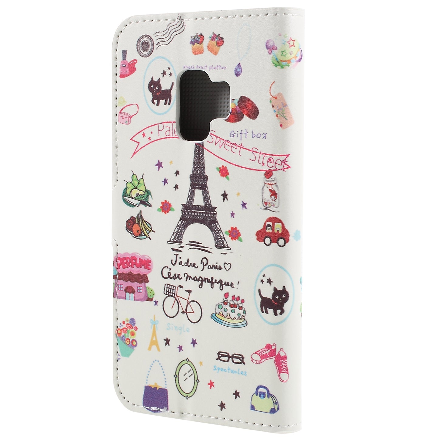 Pattern Printing PU Leather Magnetic Wallet Stand Protective Phone Casing for Samsung Galaxy S9