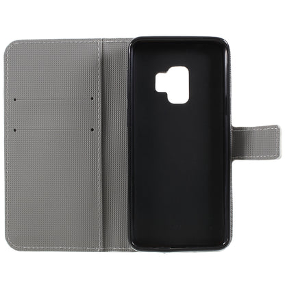 Pattern Printing PU Leather Magnetic Wallet Stand Protective Phone Casing for Samsung Galaxy S9