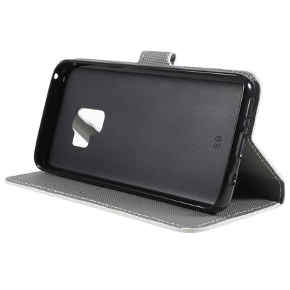 Pattern Printing PU Leather Magnetic Wallet Stand Protective Phone Casing for Samsung Galaxy S9