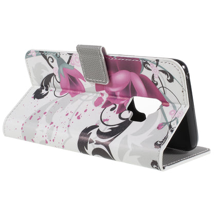 Pattern Printing PU Leather Magnetic Wallet Stand Protective Phone Casing for Samsung Galaxy S9