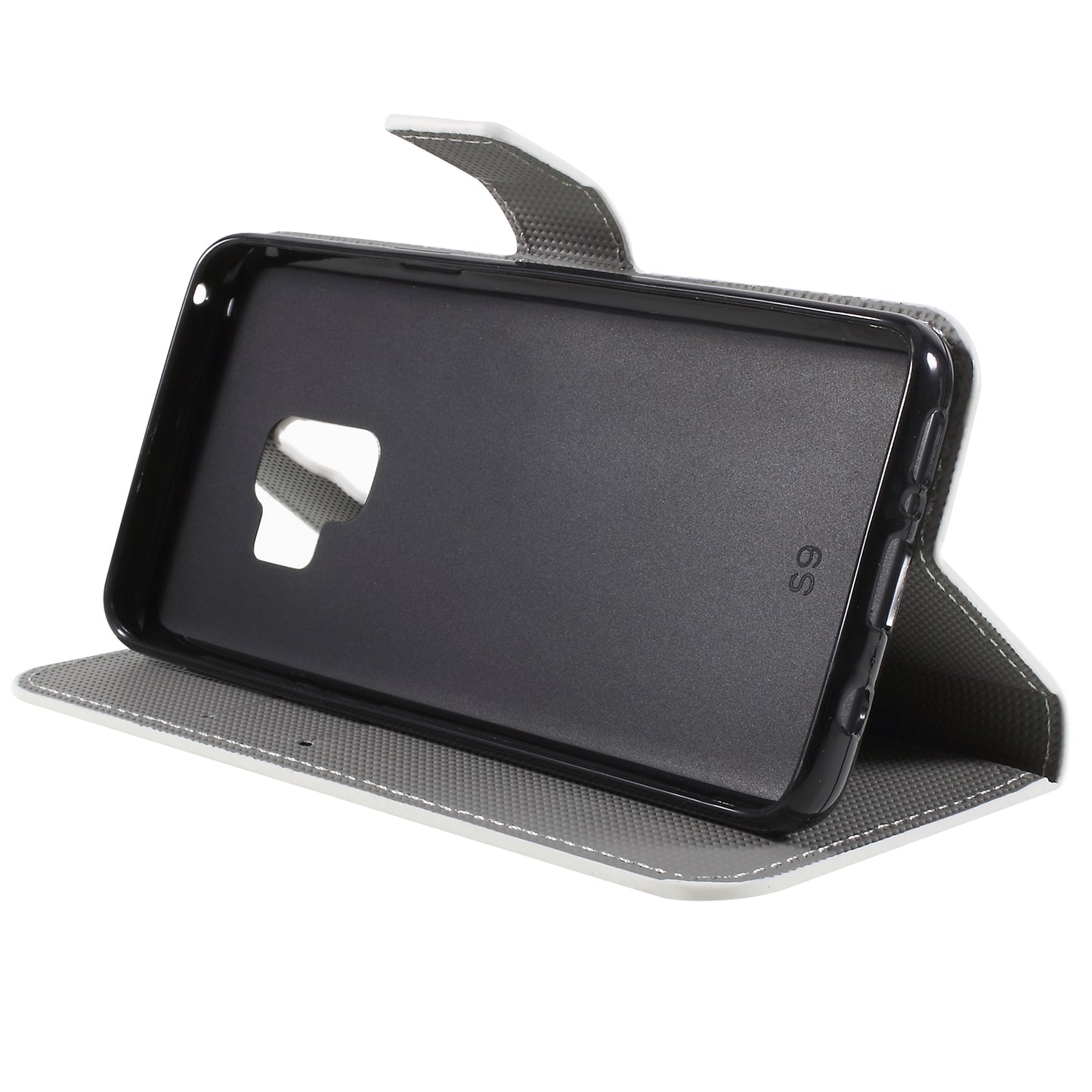 Pattern Printing PU Leather Magnetic Wallet Stand Protective Phone Casing for Samsung Galaxy S9