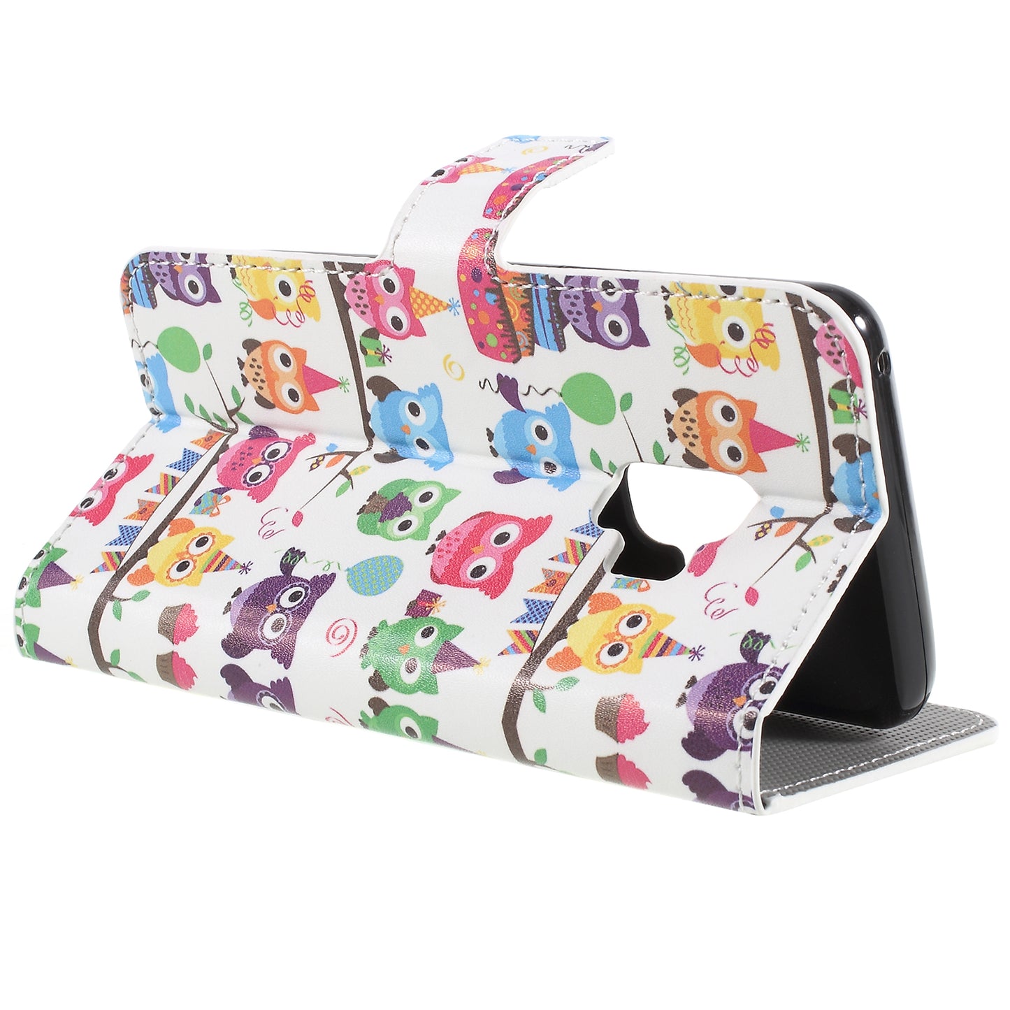 Pattern Printing PU Leather Magnetic Wallet Stand Protective Phone Casing for Samsung Galaxy S9