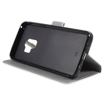 Pattern Printing PU Leather Magnetic Wallet Stand Protective Phone Casing for Samsung Galaxy S9