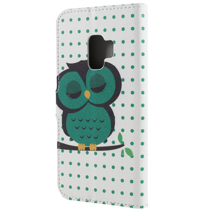 Pattern Printing PU Leather Magnetic Wallet Stand Protective Phone Casing for Samsung Galaxy S9