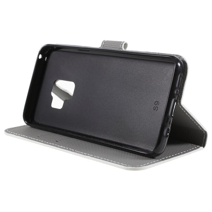 Pattern Printing PU Leather Magnetic Wallet Stand Protective Phone Casing for Samsung Galaxy S9
