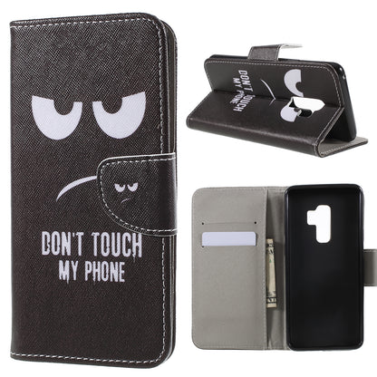 Pattern Printing Cross Grain Stand Wallet Leather Cell Phone Shell for Samsung Galaxy S9 Plus
