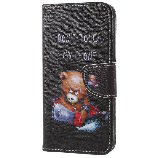 Pattern Printing Cross Grain Stand Wallet Leather Cell Phone Shell for Samsung Galaxy S9 Plus