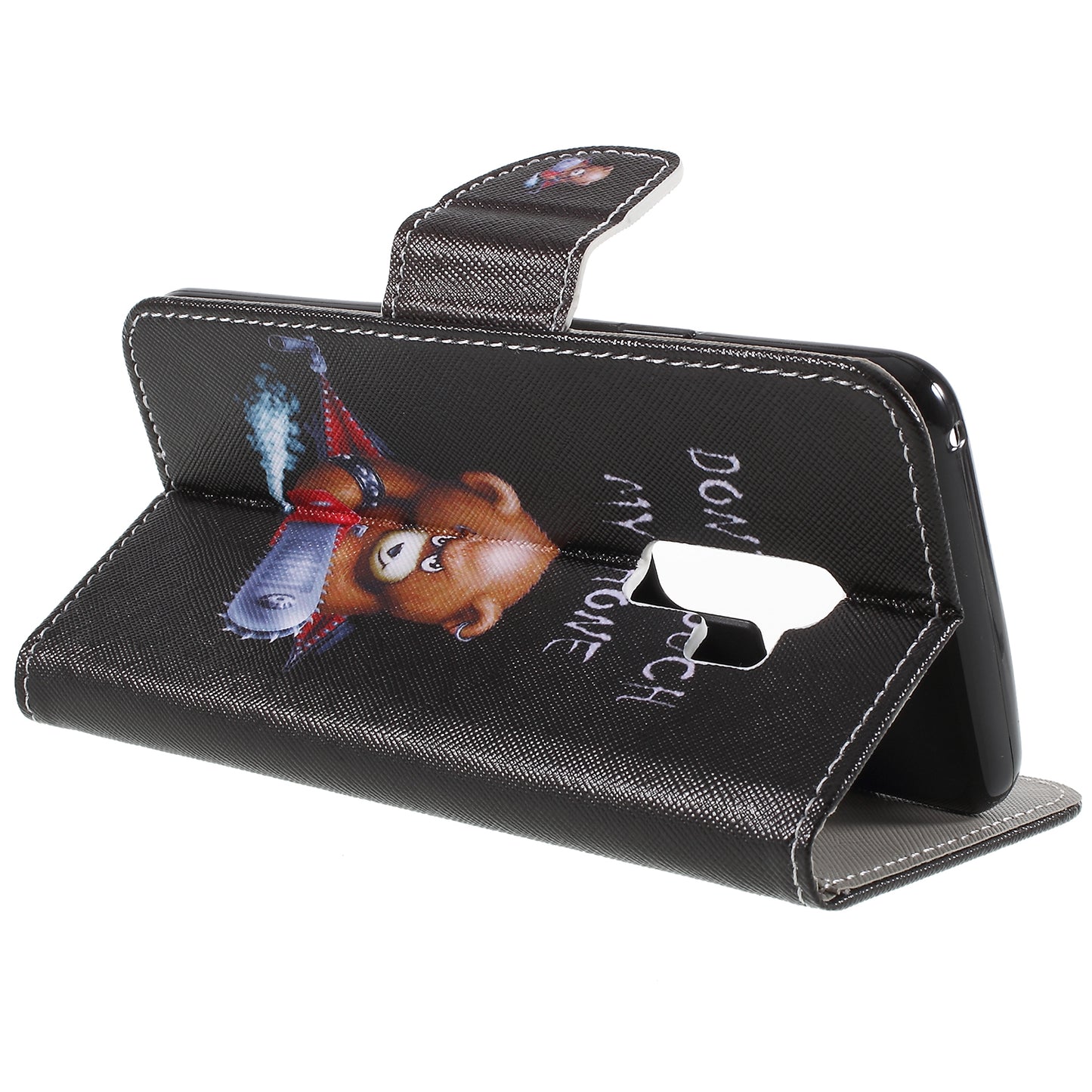 Pattern Printing Cross Grain Stand Wallet Leather Cell Phone Shell for Samsung Galaxy S9 Plus